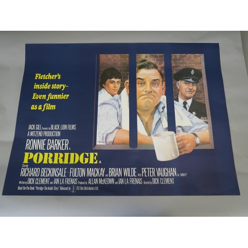 381Q - Porridge (1979) British Quad film poster, comedy starring Ronnie Barker.