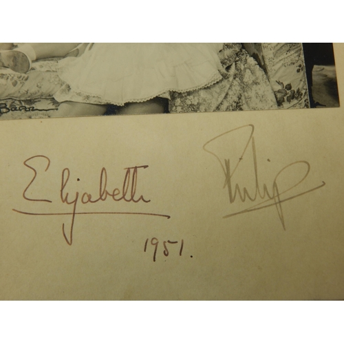 348 - Signed Photograph of Princess Elizabeth (Later Queen Elizabeth II) & Philip, dated 1951. Photograph ... 