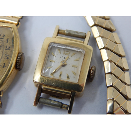 260 - 3 x 18ct Gold Watches including Piaget on Plated Straps: Gross weight 37.66g