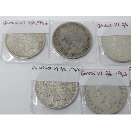 78 - A Quantity of pre-1947 Silver Half Crowns (10) together with 4 others