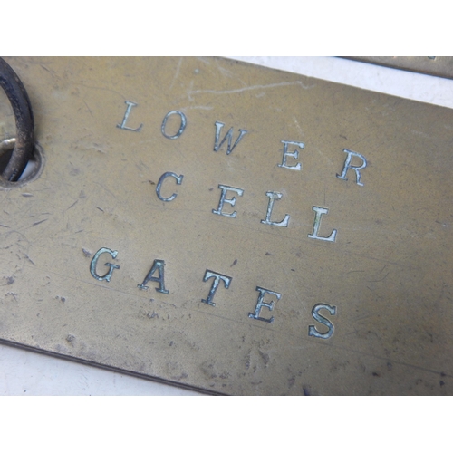 413 - 19th Century Keys with Brass Tags for Lower Cell Gates, Police Office Doncaster & Guildhall Side Doo... 