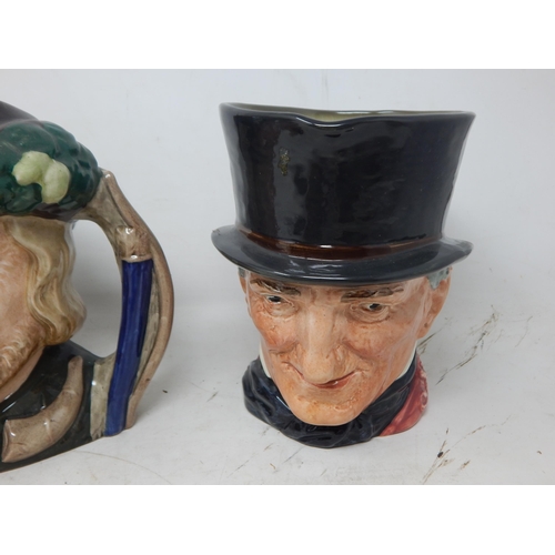 420 - 6 x Large Royal Doulton Character Jugs: Farmer John, Sam Weller, John Barleycorn Old Lad, John Peel,... 