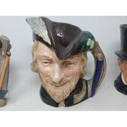 420 - 6 x Large Royal Doulton Character Jugs: Farmer John, Sam Weller, John Barleycorn Old Lad, John Peel,... 