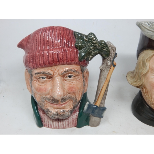 420 - 6 x Large Royal Doulton Character Jugs: Farmer John, Sam Weller, John Barleycorn Old Lad, John Peel,... 