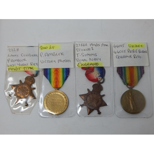 83 - WWII 1914-1915 STAR MEDALS: 2228. LANCE CORPORAL. P. AMBLER. (Together with Victory Medal) WEST YORK... 