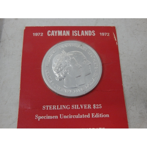 73 - Silver Commemorative Coins Including: Royal Mint 1998 ECCB, 1972 Cayman Islands QEII 25th Wedding An... 