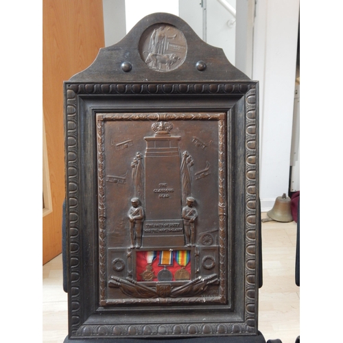 84 - WWI: The Medal Trio & Death Plaque of 38007 SPR. WILLIAM HENRY COOK (MURPHY). R.E in Framed Group Me... 