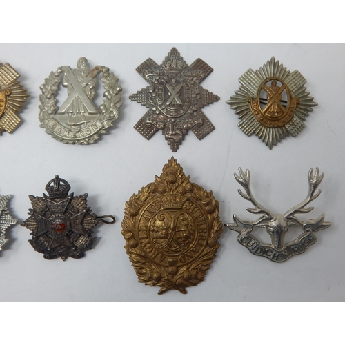 91 - A Collection of Military Badges to Include: Seaforth Highlanders, The Royal Scots (2), The Border Re... 