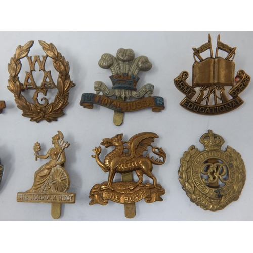 93 - A Collection of Military Badges to Include: The Norfolk Regiment, The Royal Kent Regiment, Women's A... 