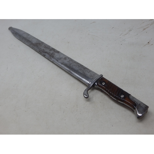 336 - WWI German Bayonet by E & F Horster with Fullered Blade in Steel Scabbard: Measuring 52cm overall