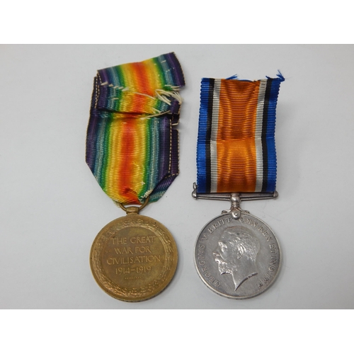 122 - WWI Pair of Medals Awarded & Edge Named to: GS.52847. PTE. E. FARHALL. ROYAL FUSILIERS