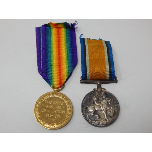 123 - WWI Pair of Medals Awarded & Edge Named to: S-394198. PTE. A. W. Mc DERMID. ARMY DERVICE CORPS