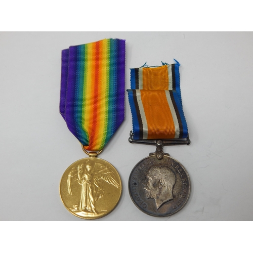 123 - WWI Pair of Medals Awarded & Edge Named to: S-394198. PTE. A. W. Mc DERMID. ARMY DERVICE CORPS