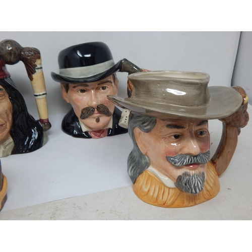 431 - Royal Doulton Character Jugs: The Wild West: Doc Holliday, Buffalo Bill, Geronimo & Annie Oakley