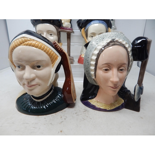 433 - Royal Doulton: Set of 6 Large Character Jugs: The Six Wives of Henry VIII