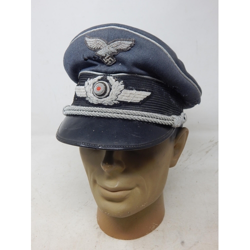 207 - A WWII German Luftwaffe Officers Cap. Please Note: Customers must satisfy themselves prior to biddin... 