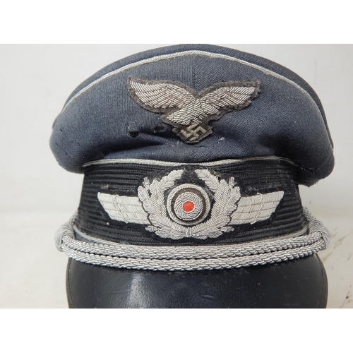 207 - A WWII German Luftwaffe Officers Cap. Please Note: Customers must satisfy themselves prior to biddin... 