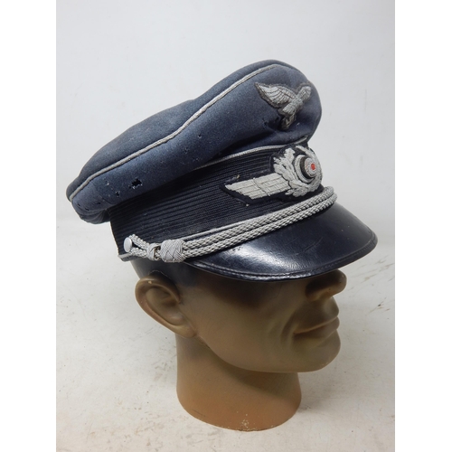 207 - A WWII German Luftwaffe Officers Cap. Please Note: Customers must satisfy themselves prior to biddin... 