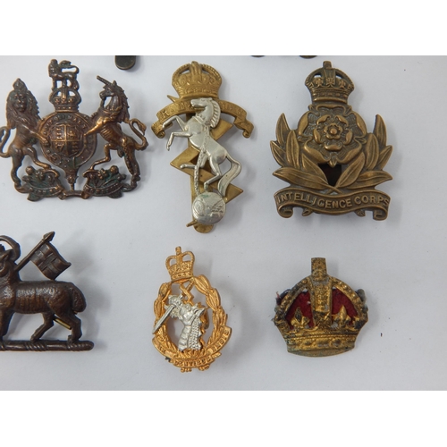 128 - Military Cap Badges Including Artists, Royal Surrey, Intelligence etc