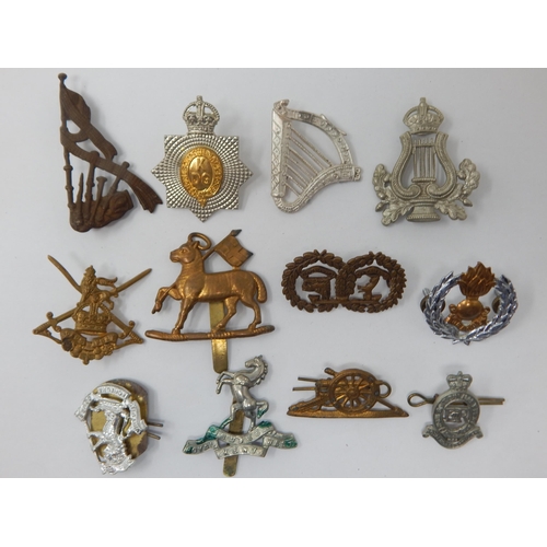 129 - Military Cap Badges Including Queen Regiment, Royal Artillery, Argyle & Sutherland etc