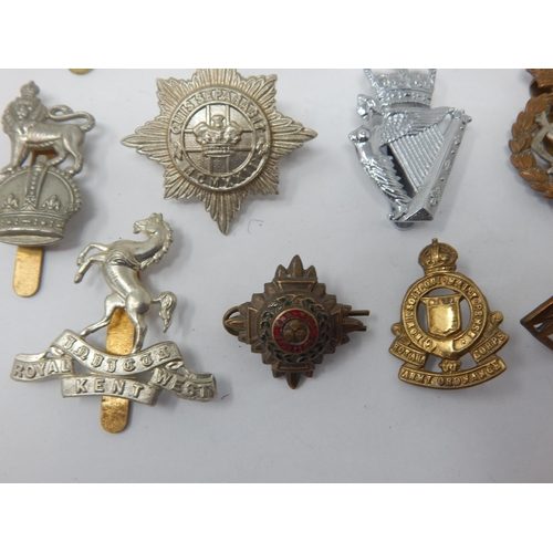 134 - Military Cap Badges Including Buffs, Royal Kent, Middlesex etc