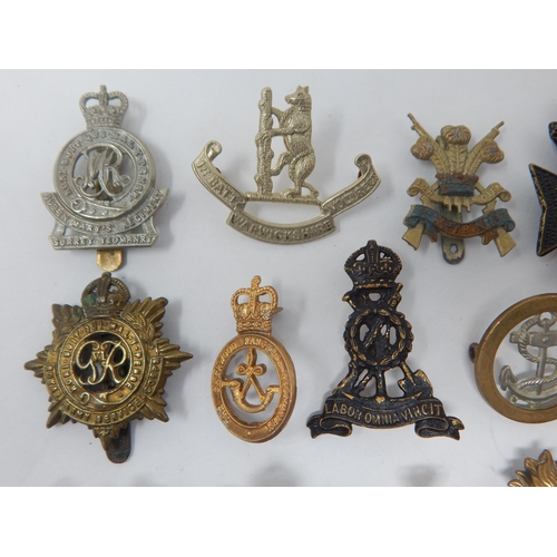 141 - Quantity of Military Cap Badges Including Warwickshire & 3rd Carabiners