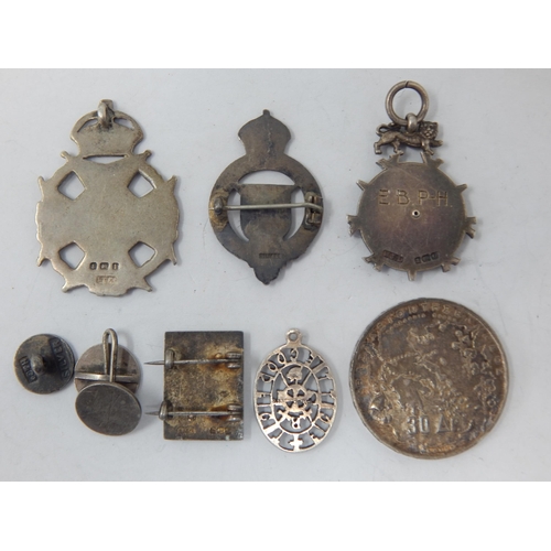 151 - A Group of Hallmarked Silver Military Fobs etc