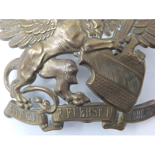 159 - WWI German Pickelhaube Helmet Plate