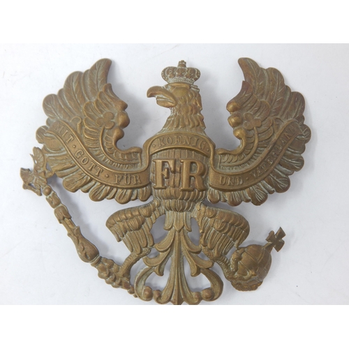 164 - WWI German Pickelhaube Helmet Plate