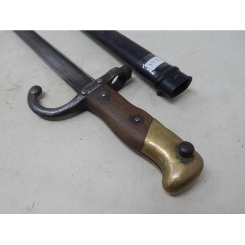 173 - French Haymaker Bayonet with Scabbard. Length 66cm overall