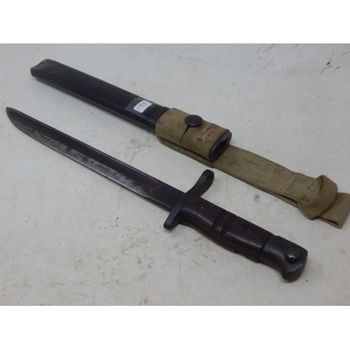 175 - British 1913 Bayonet with Associated Scabbard & Frog. Length 39cm