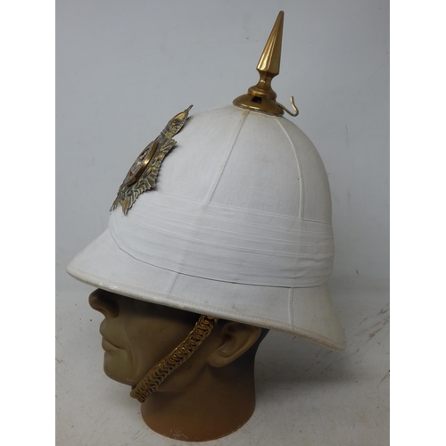 215 - British Warwickshire regiment Helmet with Chin Strap. Note: Customers must satisfy themselves prior ... 