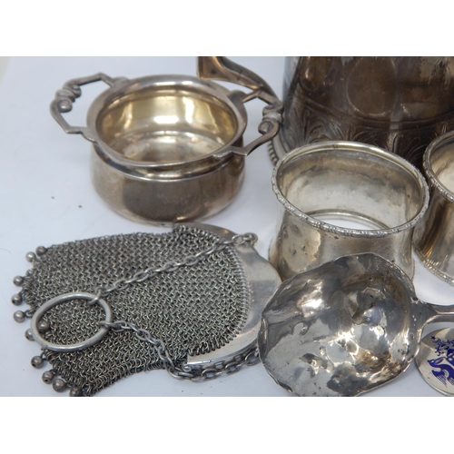 151 - A Quantity of Hallmarked Silver Scrap Including a Gorham Silver Tankard: Gross weight 332g