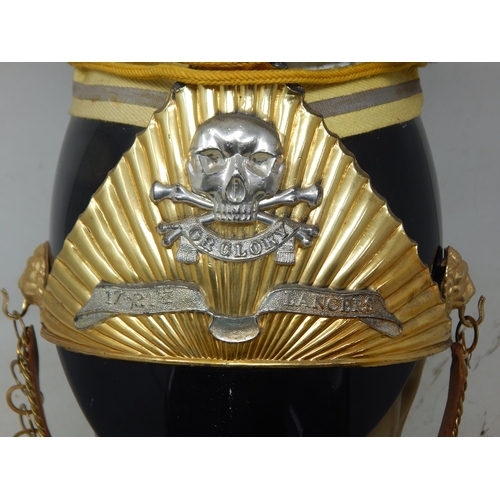 226 - 17th/21st Lancers Modern Helmet with Chin Strap. Note: Customers must satisfy themselves prior to bi... 