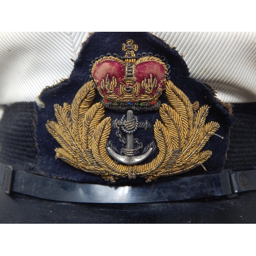 233 - British Naval Officers Peaked cap with Bullion Badge. Note: Customers must satisfy themselves prior ... 