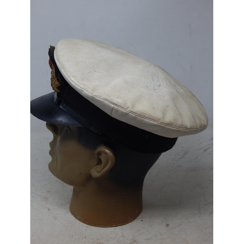 233 - British Naval Officers Peaked cap with Bullion Badge. Note: Customers must satisfy themselves prior ... 