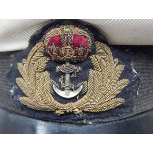 234 - British Naval Officers Peaked cap with Bullion Badge. Note: Customers must satisfy themselves prior ... 