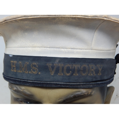 235 - H.M.S Victory Sailors Cap with Interior Written Message 