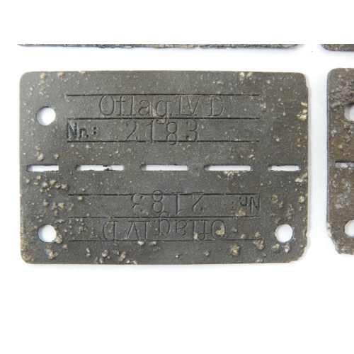 357 - WWII German Issued Prisoner of War Identity Tags: OFLAG IV-D. Oflag IV-D was a World War II German A... 