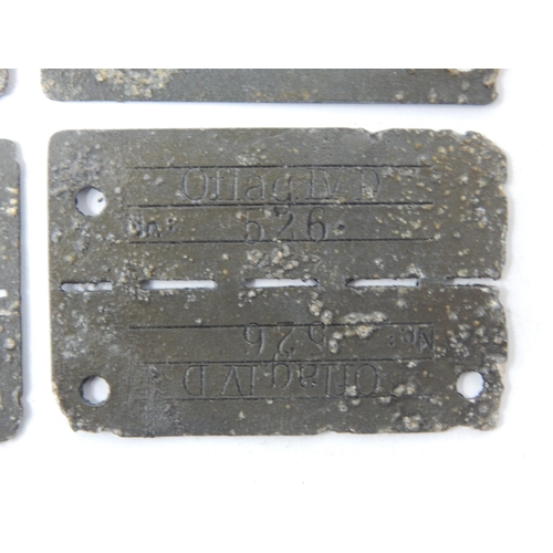 357 - WWII German Issued Prisoner of War Identity Tags: OFLAG IV-D. Oflag IV-D was a World War II German A... 