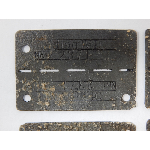 358 - WWII German Issued Prisoner of War Identity Tags: OFLAG IV-D. Oflag IV-D was a World War II German A... 