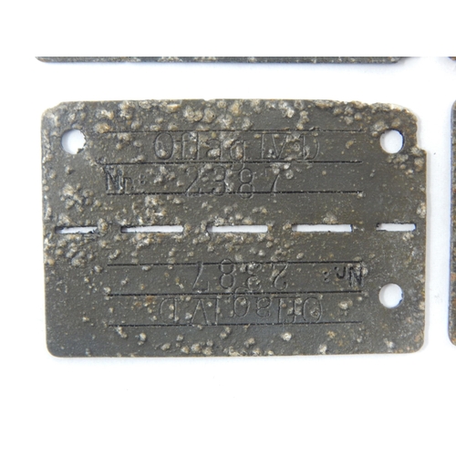 358 - WWII German Issued Prisoner of War Identity Tags: OFLAG IV-D. Oflag IV-D was a World War II German A... 