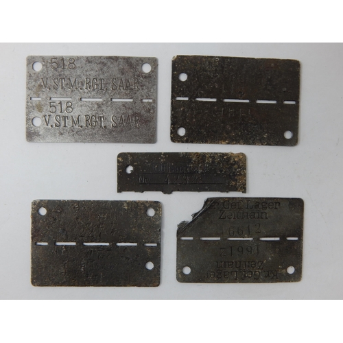 362 - WWII German Issued Prisoner of War Identity Tags Including OFLAG IV-D.