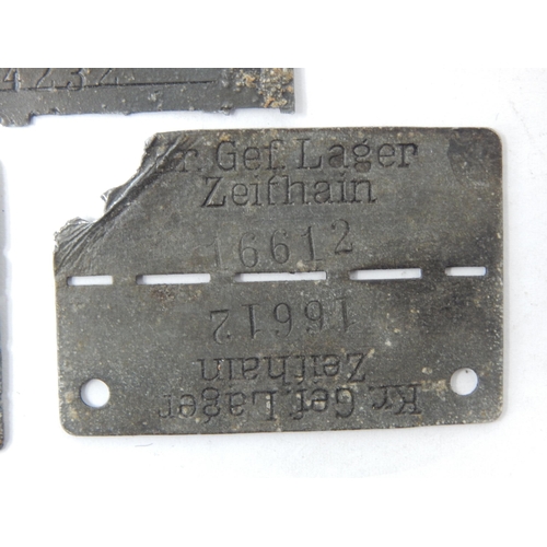 362 - WWII German Issued Prisoner of War Identity Tags Including OFLAG IV-D.