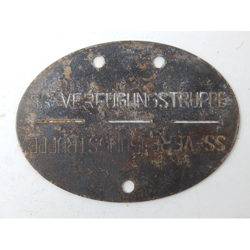 371 - WWII German WAFFEN SS Identity Disc: 910. SS. VERFUNUGGSTRUPPE. 12. /L. A. H