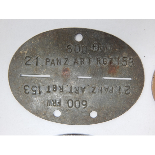 374 - WWII German Erkennungsmarke (Identification Tag): this was the standard-issue German military identi... 