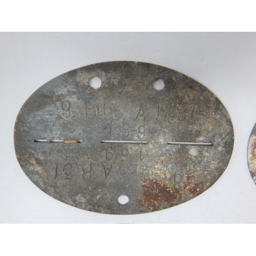 382 - WWII German Erkennungsmarke (Identification Tag): this was the standard-issue German military identi... 