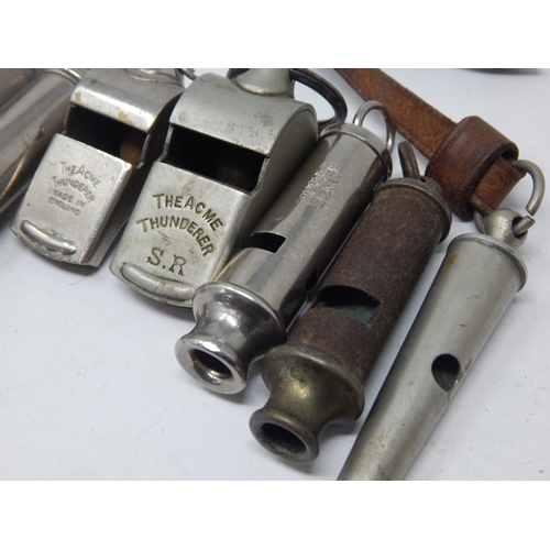 186 - Whistles: Group of Whistles Including The Acme Thunderer S.R, The Acme Scout etc (9)