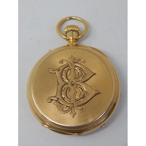 13 - 18ct Gold Open Face Pocket Watch gross weight 102g