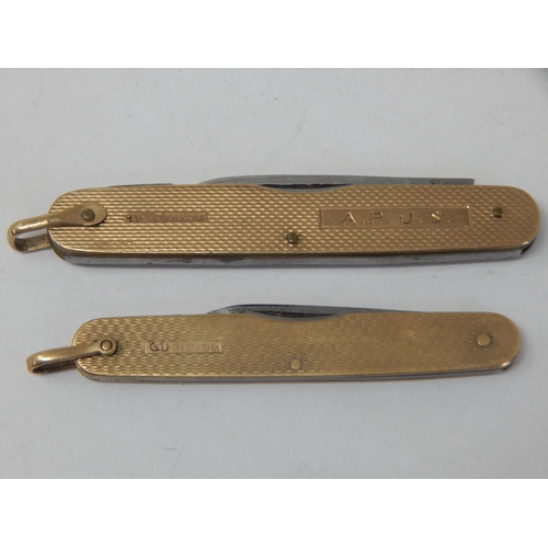 42 - Two 9ct Gold fruit knives gross weight 29g